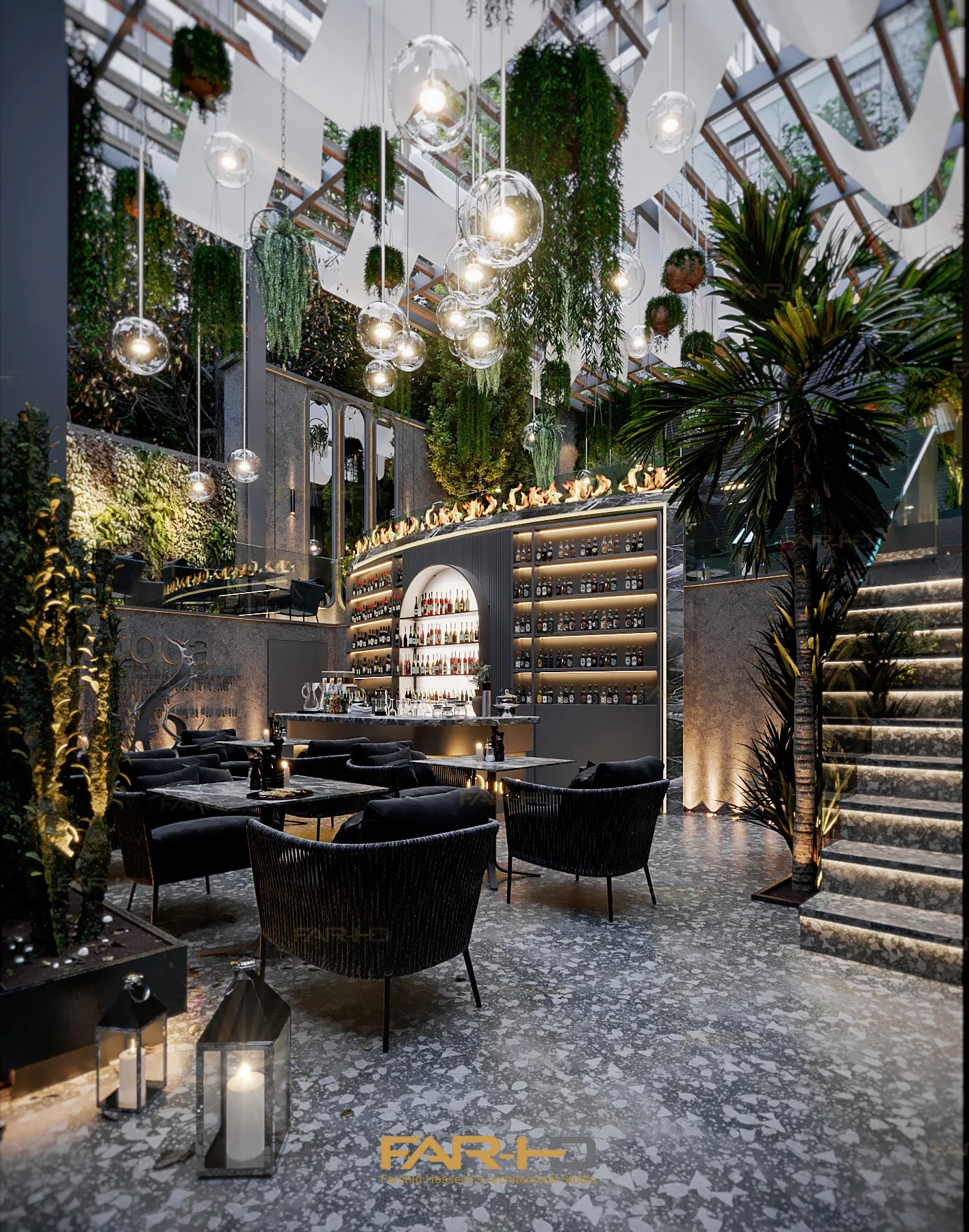 Design and construction of Fooca Restaurant in Fereshteh, a FARHO architecture project in Fereshteh, Tehran.