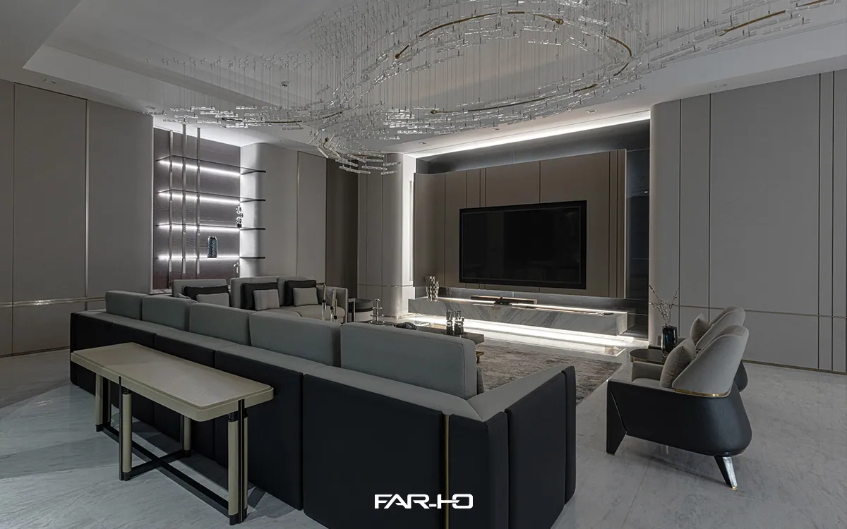 FARHO residential media lounge