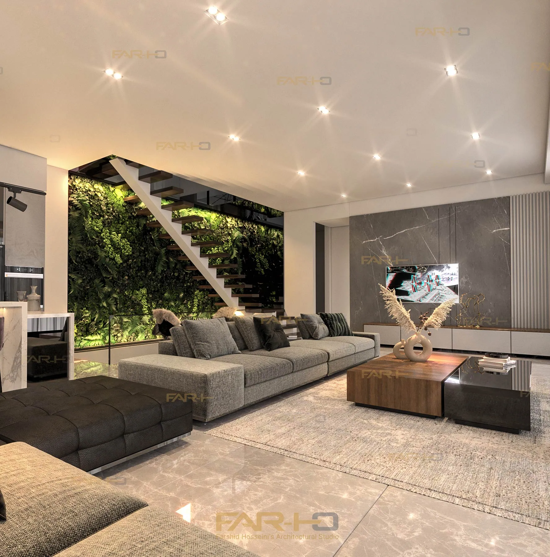 A FARHO interior connecting light, planting and living space