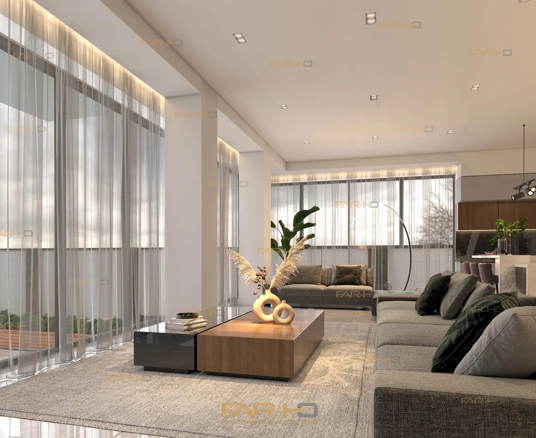 A FARHO interior with daylight and carefully composed materials